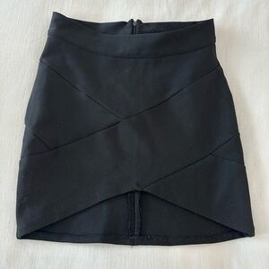 NUDE Black Mini Skirt High Low Black